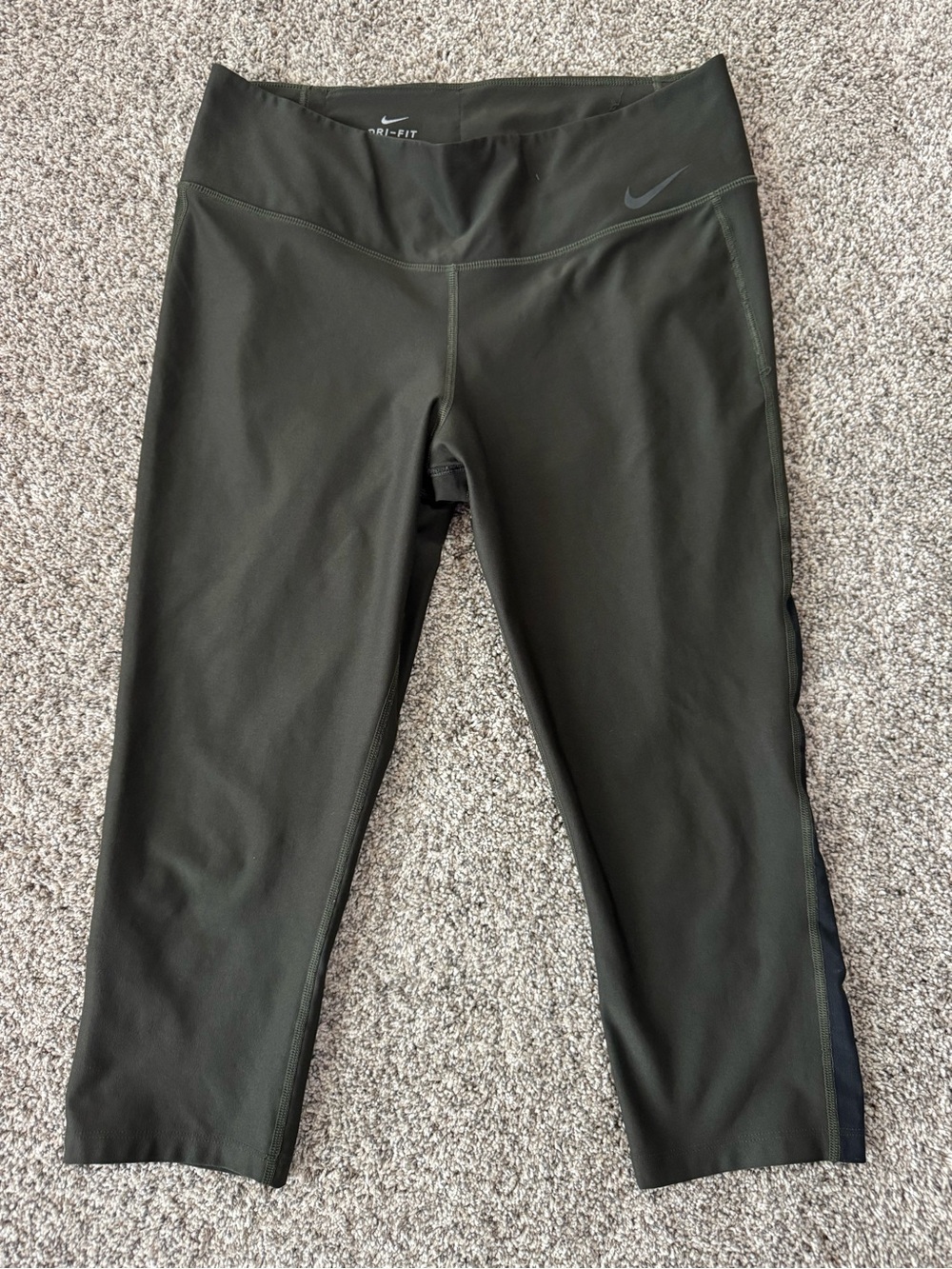Nike Black Capri Leggings with Subtle Swoosh